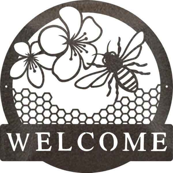 WELCOME BEE WEATHERED WALNUT